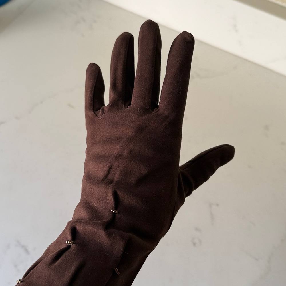 Vintage Elvette by dawnelle Brown Long gloves - Picture 4 of 8